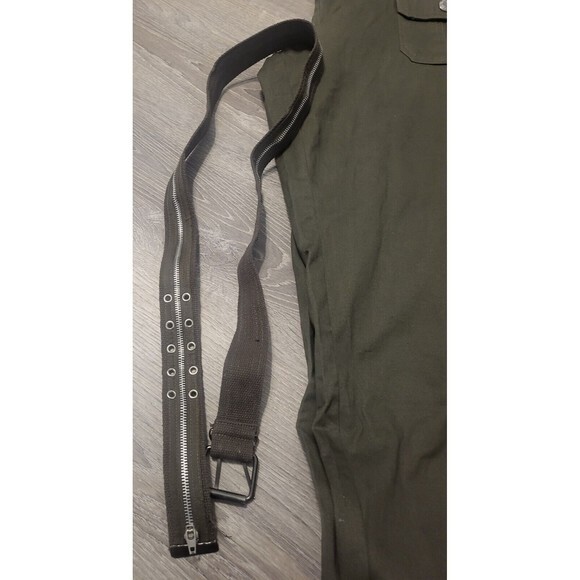 NWT‎ WOMEN'S MOKACHINO CHINO PANTS-SIZE: 18 OLIVE GREEN BELTED ZIPPER ANKLE - Picture 9 of 11